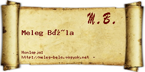 Meleg Béla névjegykártya
