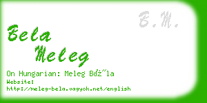 bela meleg business card